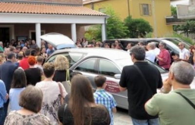 I funerali di Petrit Nikolli a Viserbella