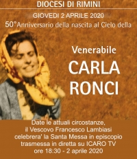 Venerabile Carla Ronci, indulgenza con la messa in tv e sul web