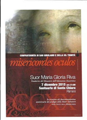 04 12 2015 | Rimini | Misericordes oculos, lunedì l’incontro con suor Gloria Riva
