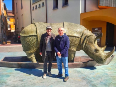 Silvio Orlando in visita al museo Fellini