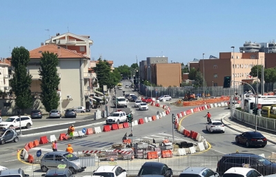 Nuova rotatoria all’incrocio di via Flaminia Conca