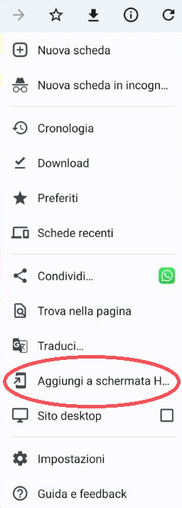 come aggiungere buongiornorimini a schermata home per android
